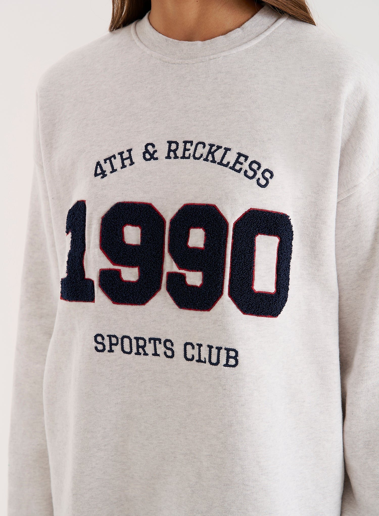 Grey 1990 Slogan Classic Longline Sweatshirt